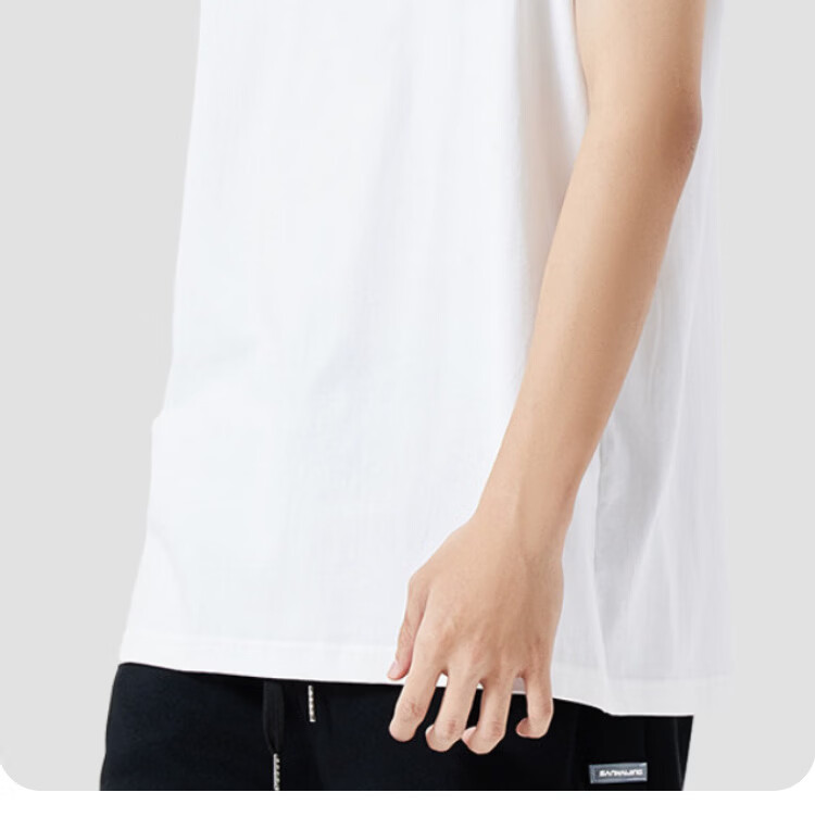 Langsha Pure Cotton Men's Vest Summer Outdoor Sports Casual Couple White T-Shirt Loose Trendy Sleeveless Shirt 2