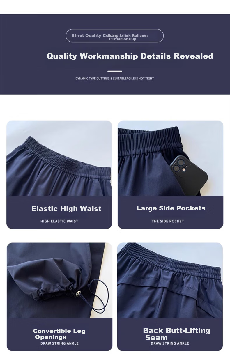 Langsha Women's American Style Quick-Dry Work Pants Summer 2026 New Loose Straight High Waist Slim Casual Sports Pants 9