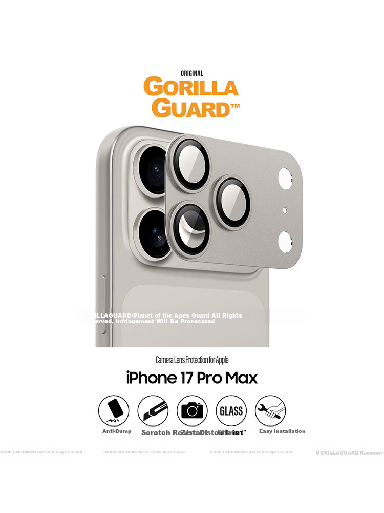 Ape Guard HD Full Coverage Lens Protector for Apple iPhone 17 Pro Max AR Anti-Reflective Ultra-Thin Alloy Tempered Glass Screen Protector Orange 8