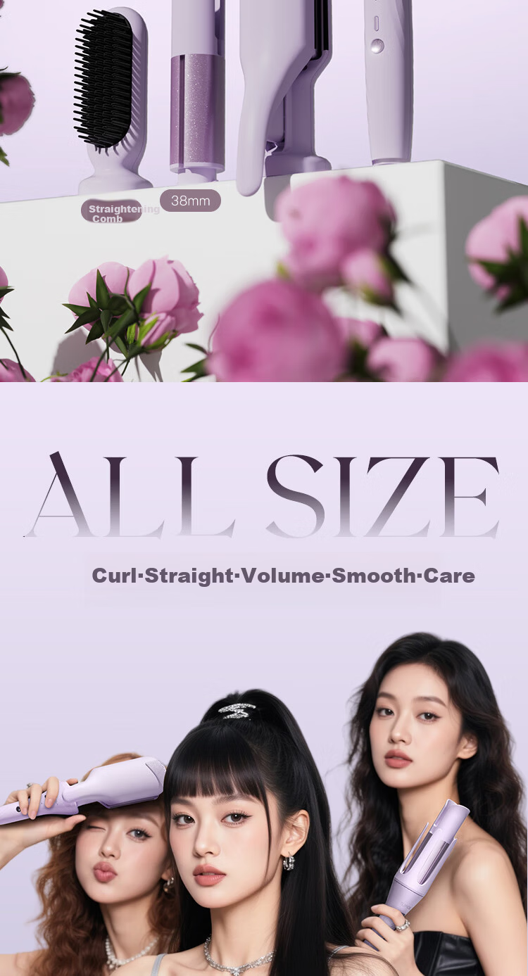 Cuiya 32mm Automatic Curling Iron 4-in-1 Curling Wand Big Curl Egg Roll Curling Iron Negative Ion Mother's Day Gift T313 3