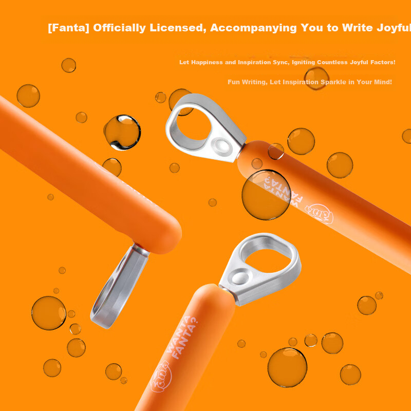 KACO Fanta Collaboration Black 0.5mm Unisex Retractable Pen Student Use Quick-Dry Signature Pen High-Value Large Capacity Carbon Pen Orange Single Pack