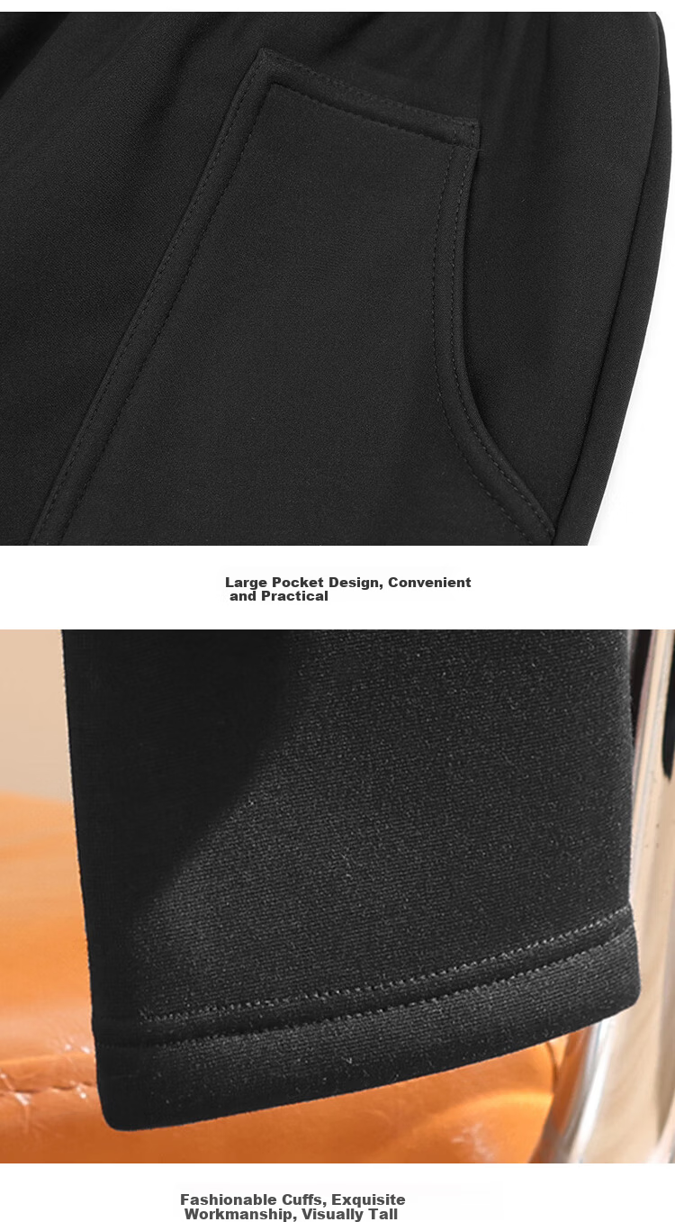Pastel Windproof Thickened Fleece-Lined Winter Tapered Pants Elastic High Waist Middle-Aged and Elderly Mom Black L 29