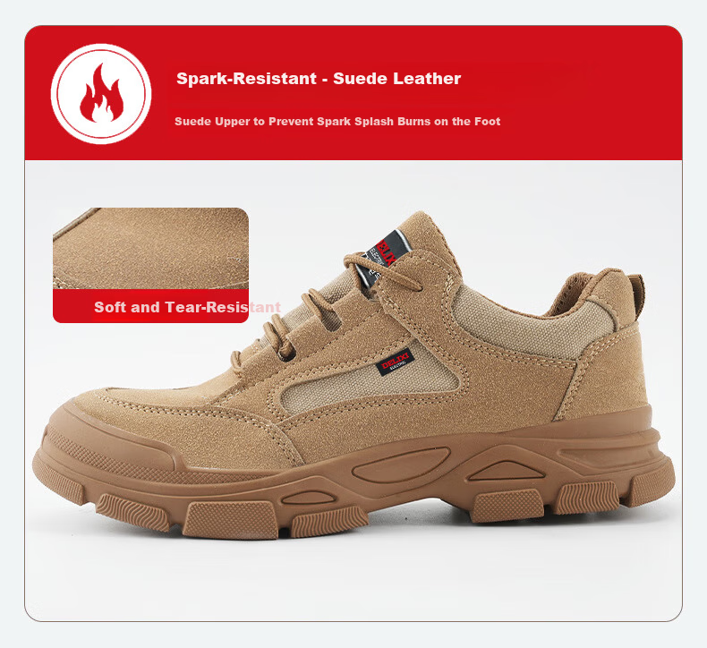 DELIXI ELECTRIC Men's Safety Shoes Cow Suede Leather Steel Toe Anti-Smash Puncture-Resistant Comfortable Durable Slip-Resistant Insulated 10KV Electrician Safety Shoes 7