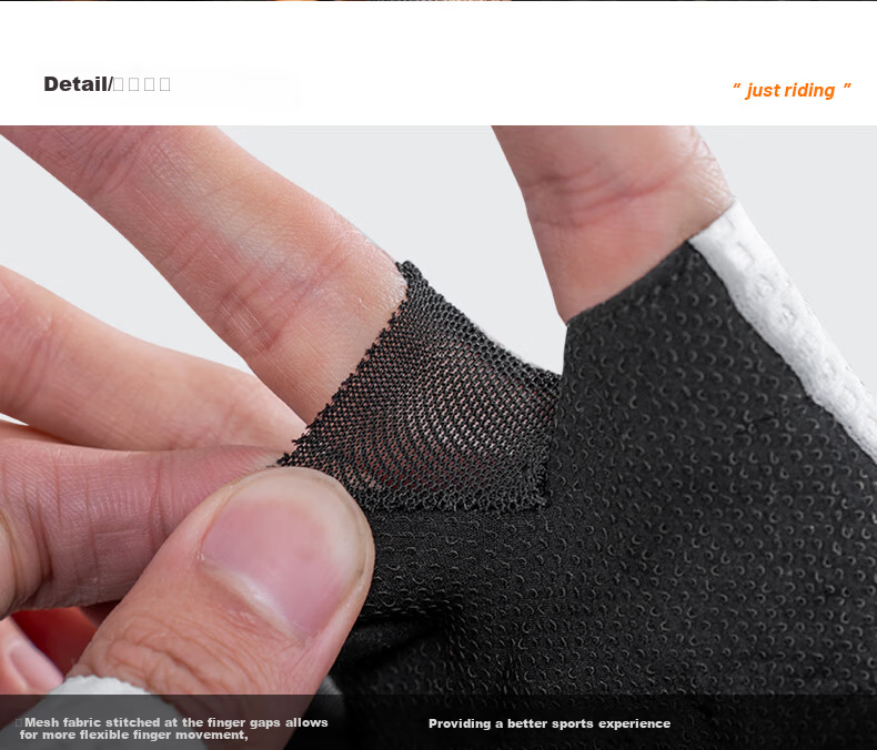EVR Double Arrow Cycling Gloves Summer Mesh Half Finger Shock Absorption Short Finger Mountain Road Bike Black S 12