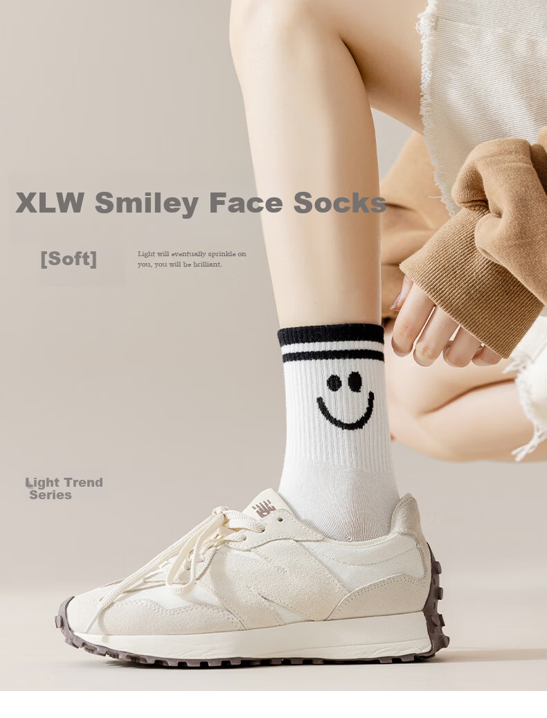 Cotton Full Women's Socks 100% Pure Cotton Antibacterial Odor-Resistant Mid-Calf Breathable Maillard Spring Autumn Long Socks 6 Pairs 1
