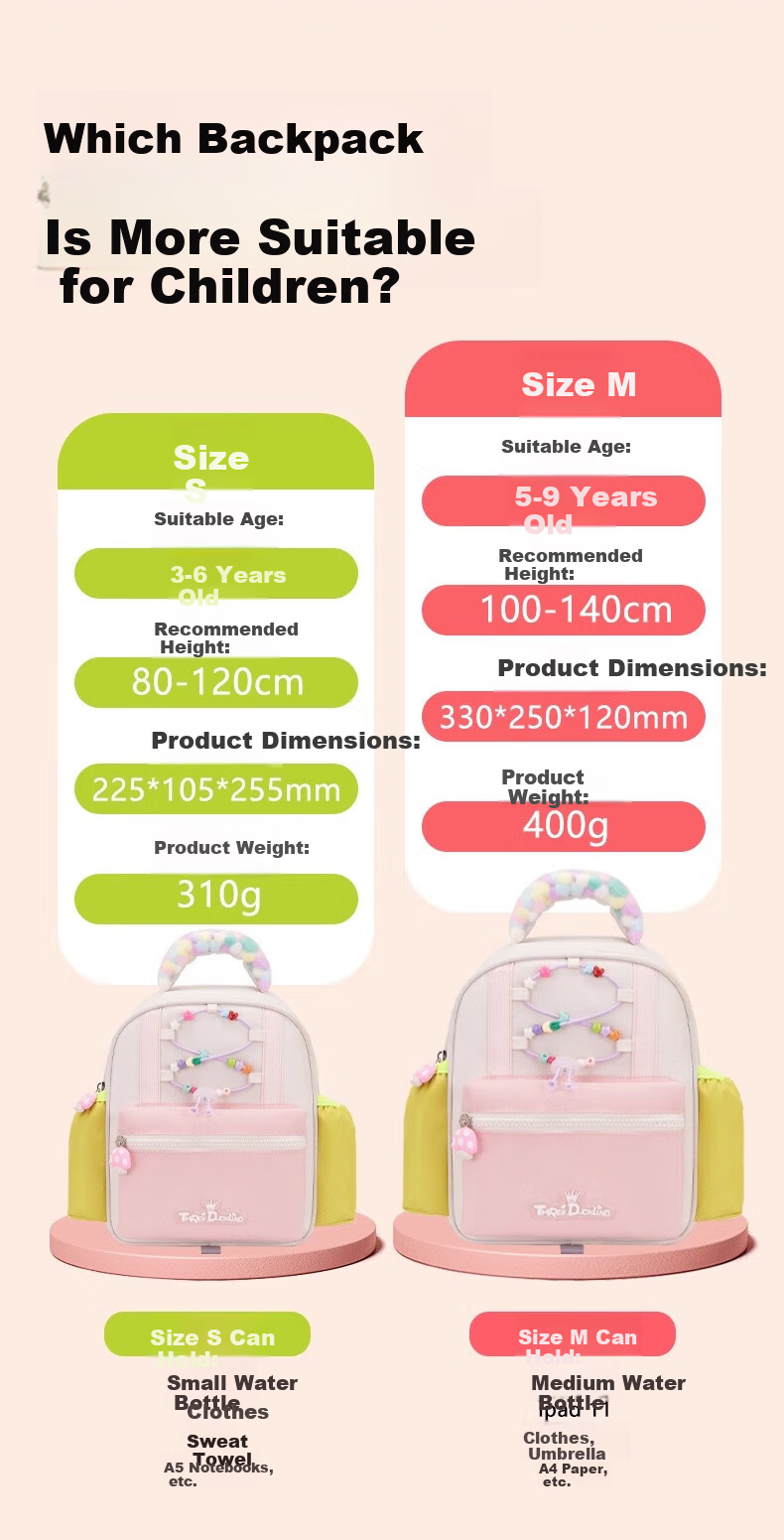 Three Duckling Kindergarten Backpack for Girls and Boys, Small to Large Size, Colorful Ball Travel Bag, S Size Blue Breathable Model 7
