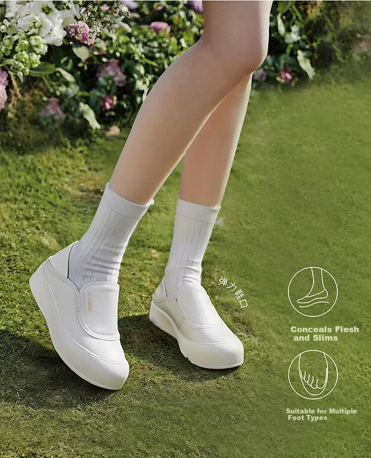 Le saunda Active Series 2026 Spring New Slip-On Casual Genuine Leather White Sneakers Women 7M38102 Cream White OWL34 4