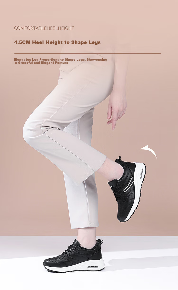 Red Dragonfly Women's Lightweight Shock-Absorbing Casual Shoes Durable Outdoor Fashion Sports White Sneakers EXB351101 Black Size 38 4