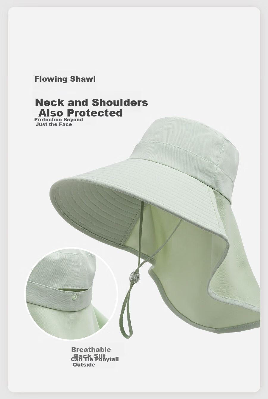 HAOGUAN Women's Hat 2026 New Sun Protection Neck Guard Outdoor Fashion Bucket Hat Summer Wide Brim Sun Hat 3