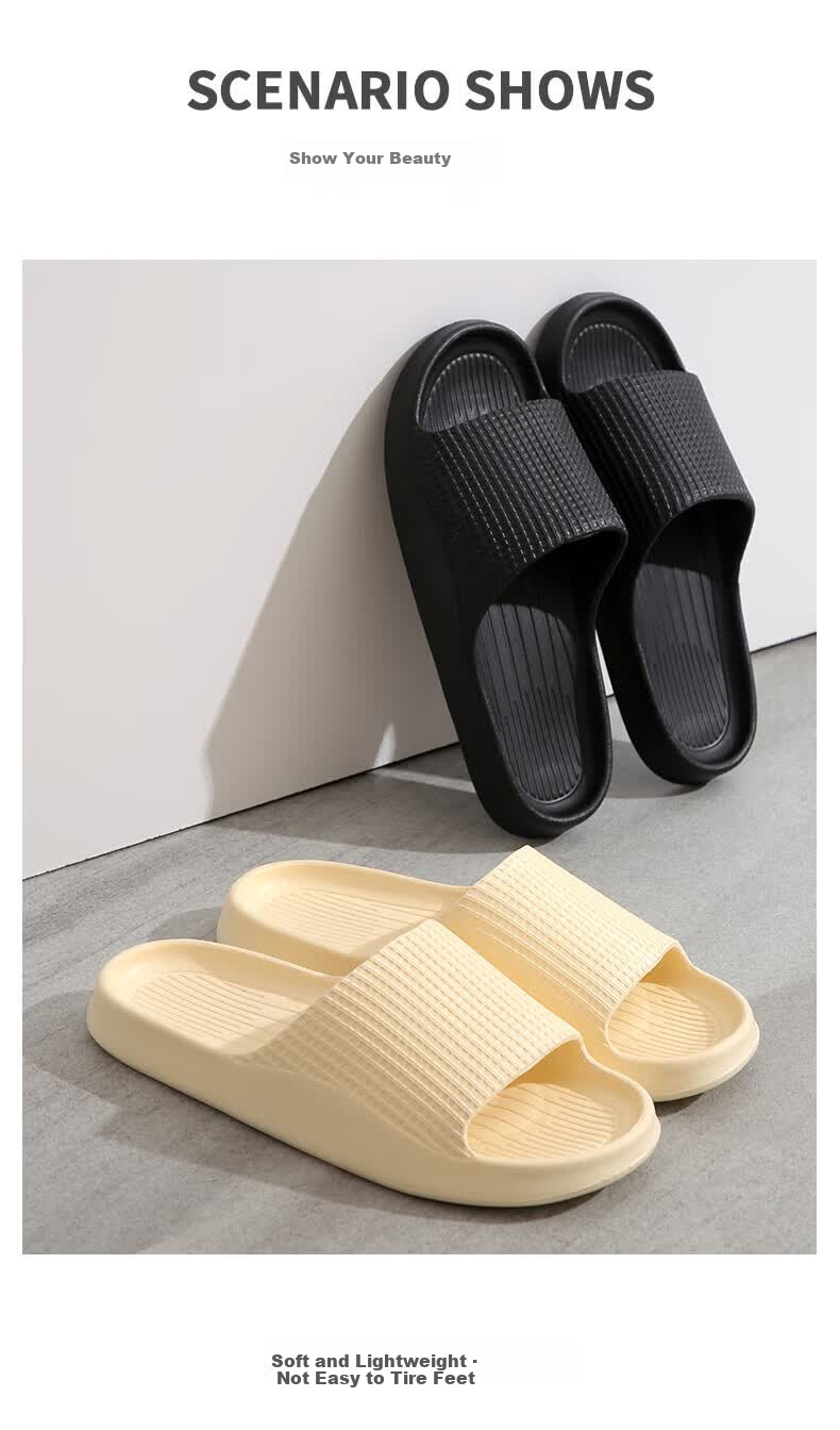 Qiumuxi Non-Slip Slippers Men Indoor Home Bathroom Soft Thick Sole Silent Couple Caramel 44-45 10