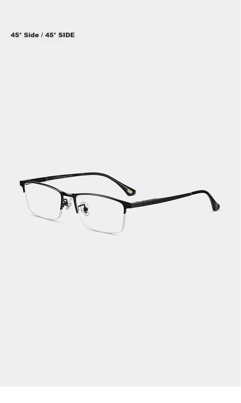 CAPONI Japanese Imported Pure Titanium Bifocal Reading Glasses for Men Ultra-Light Semi-Rimless Smart Zoom Genuine Driving and Walking Use 9