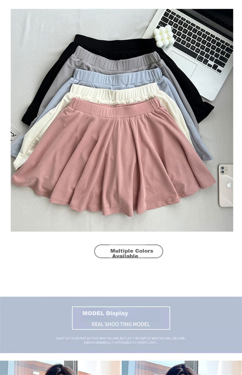 Langsha Ice Silk Pleated Skirt Women Summer 2025 New High Waist Slimming Ice Silk JK Skirt with Lining Anti-Exposure Short Skirt 13