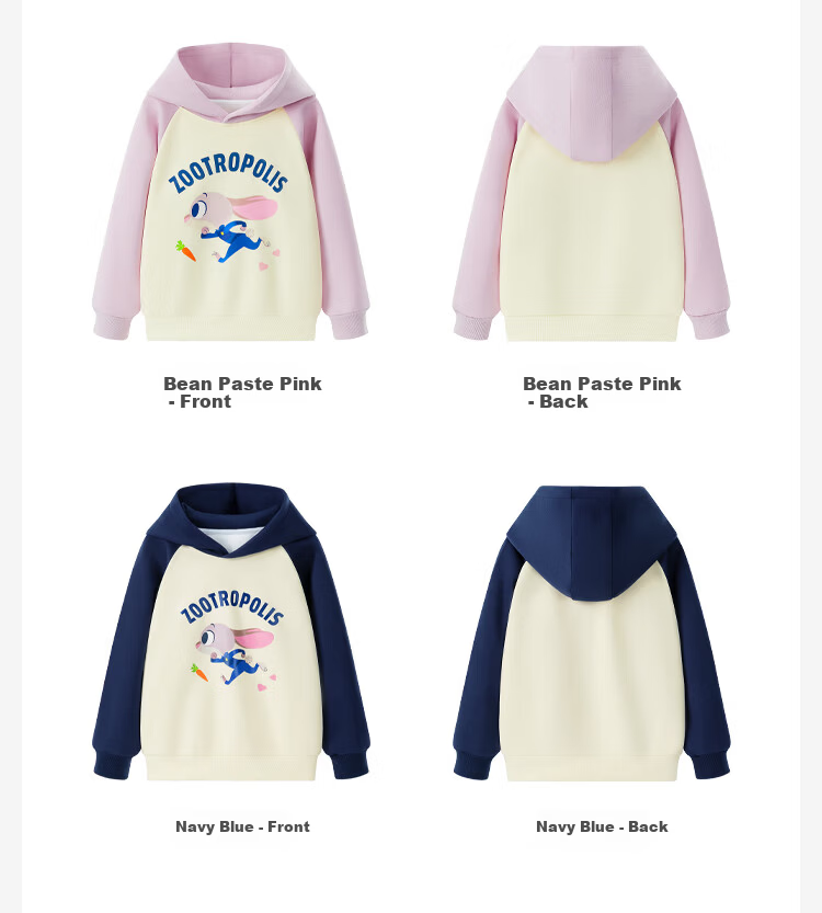 Disney Girls' Spring Hooded Sweatshirt Zootopia Stylish Children's Top Baby Spring Clothes ZL160039 Navy 130 7