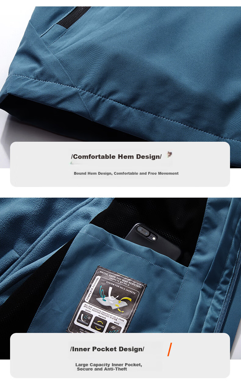 SHANSHANSHANSHAN Men's Autumn Winter Warm Fleece Lined Outdoor Three-Protection 3-in-1 Jacket Dad Style 31