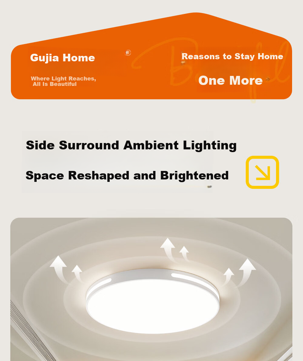 Kuka LED Ceiling Light Eye Protection PR Light Source Living Room Bedroom Lighting 40cm Round - Three Colors [Installation Included] 7