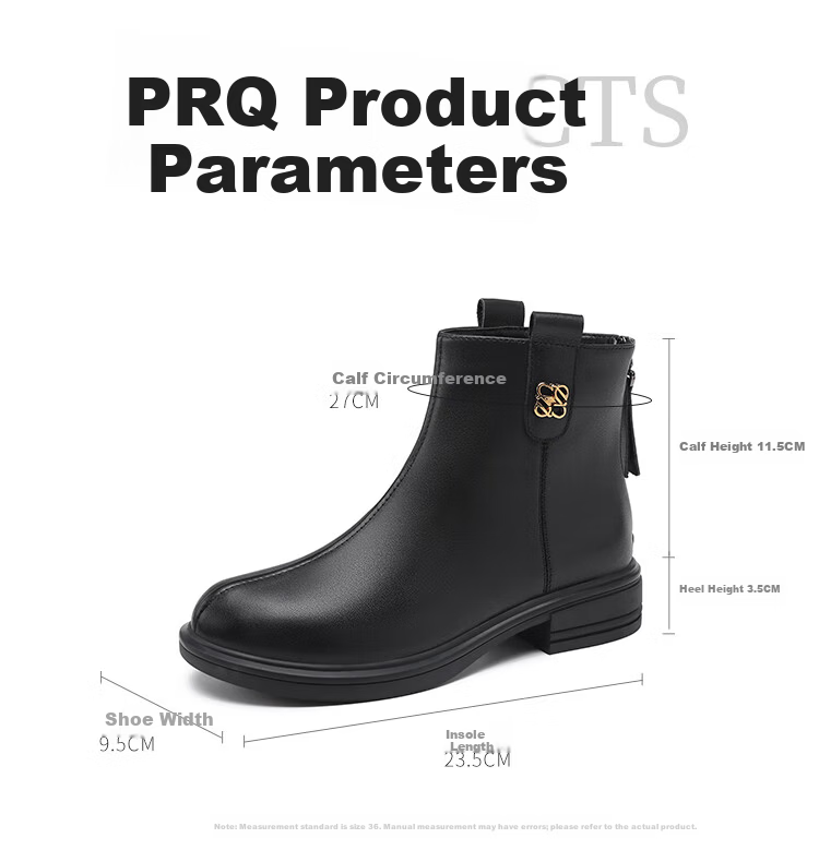Red Dragonfly Women's Fashion Boots Autumn Winter Height Increasing Versatile Short Boots Commuting Lightweight Stylish Mom Leather Boots WLC457751B Black 38 7