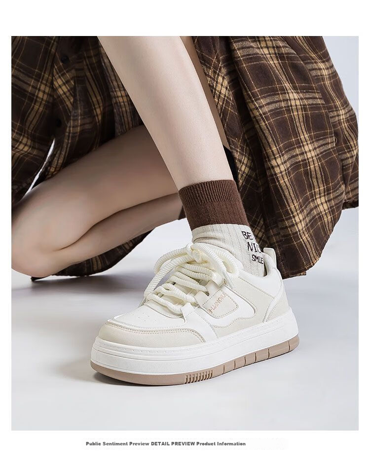 Global Breathable Wine Red Casual White Sneakers 2026 Ins Stylish Thick Sole Breathable Shoes 15
