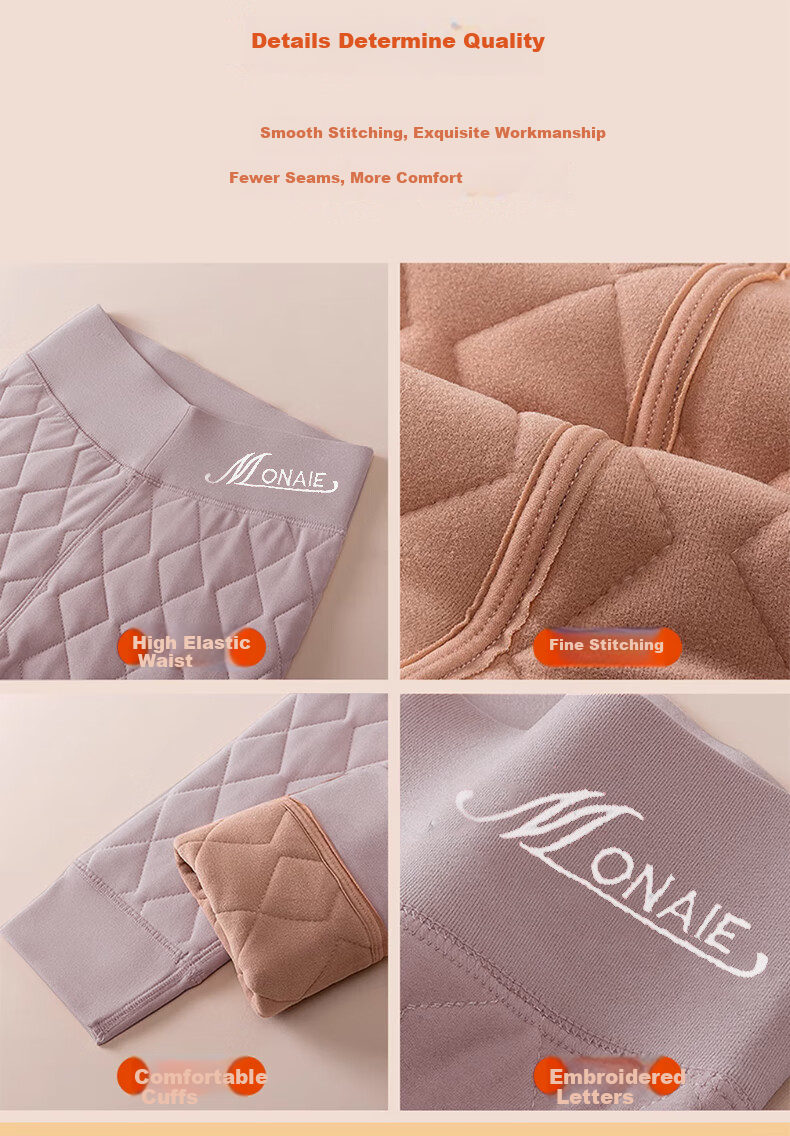 Langsha 100% Wool Thermal Pants Women Autumn Winter Fleece Lined Thickened Cotton Pants High Waist Plus Size Slim Fit Leggings 12