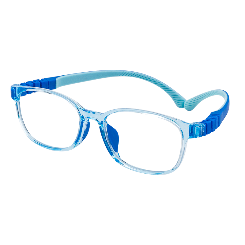 VGO Children's Anti-Blue Light Glasses, Anti-Radiation, for Boys And Girls, Online Classes, Computer Eye Protection Glasses Frame Y8808, Transparent Blue