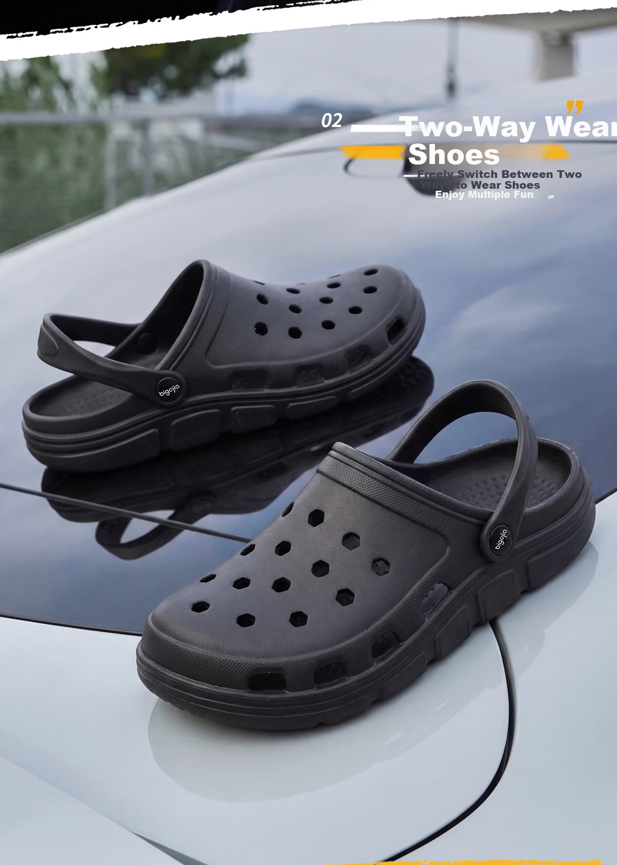 Big Size Men's Breathable Hole Shoes Non-Slip Thickened Outdoor Sandals Cushioned Slippers Beach Shoes Summer 5051 Khaki Size 46-47 8