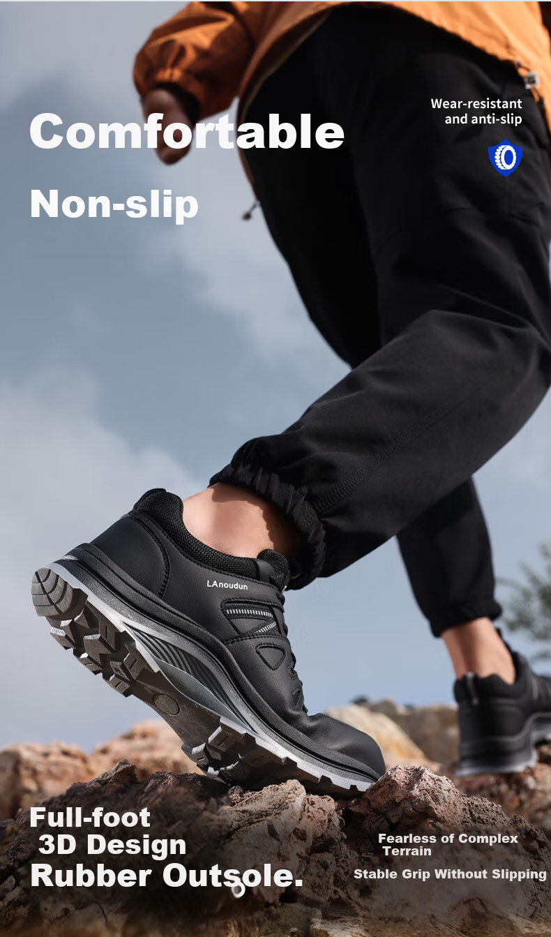 Blue Owl Shield Men's Anti-Static Labor Protection Shoes Gas Station Steel Toe Anti-Smash Puncture-Resistant Lightweight Safety Work Shoes D299A Size 40 4