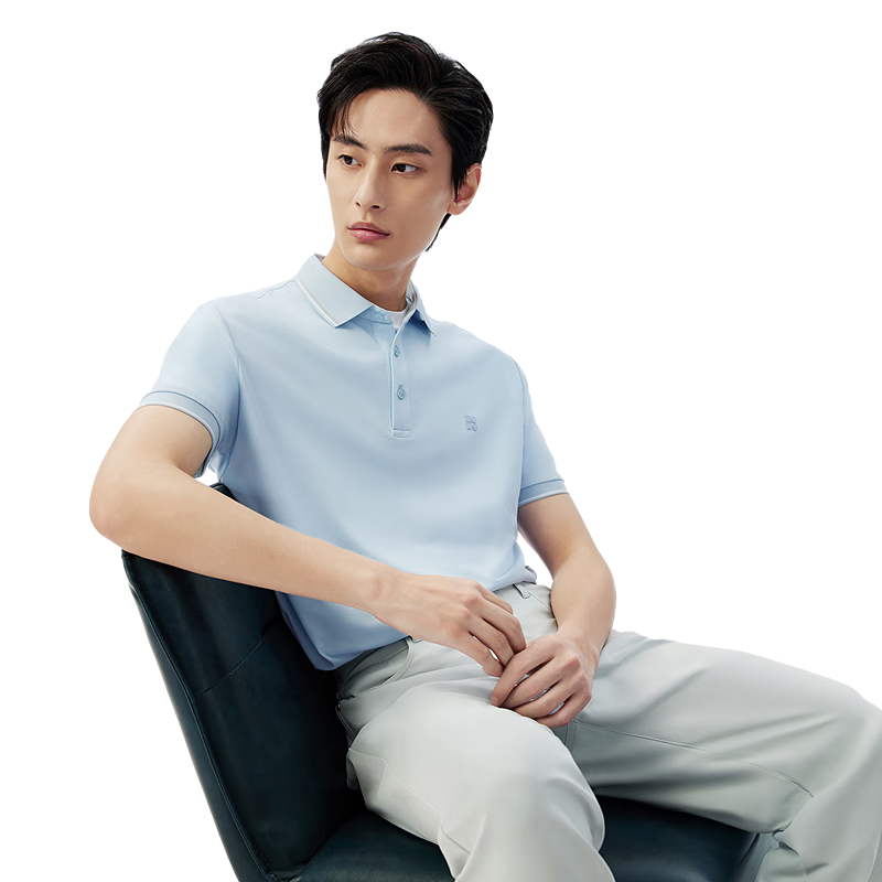 Hodo [Lin Gengxin's Style] Modal Silk Short-Sleeve Cool-Feeling Antibacterial Polo Shirt, Collared T-Shirt
