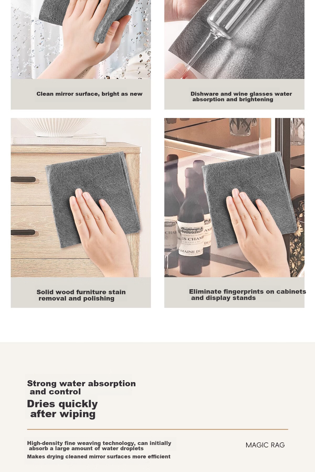 Guangduola Magic Cleaning Cloth Glass Wiper Streak-Free Thickened Car Wash Absorbent Magic Towel 4