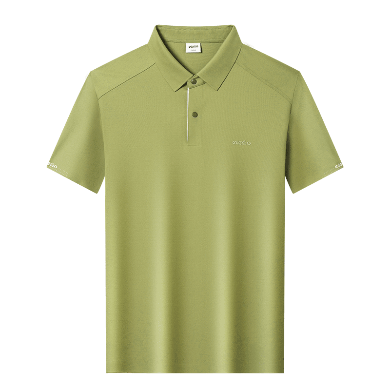 Edenbo Men's Short Sleeve Polo Shirt Spring Summer Four-Way Stretch Business Simple Top Grass Green 180/96A (2XL)
