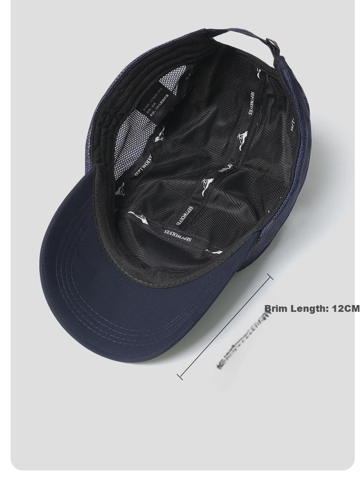 Seven Wolves Men's Baseball Cap Casual Versatile Sun Hat Quick-Dry Adjustable Large Size Breathable Duckbill Cap 9