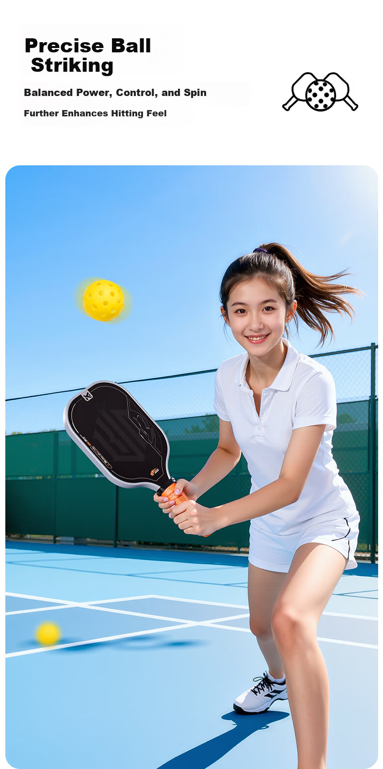 40,000 Kilometers Pickleball Paddle Set Fiberglass Single Paddle PP Honeycomb Core Durable Beginner Practice Paddle Red Feather 5
