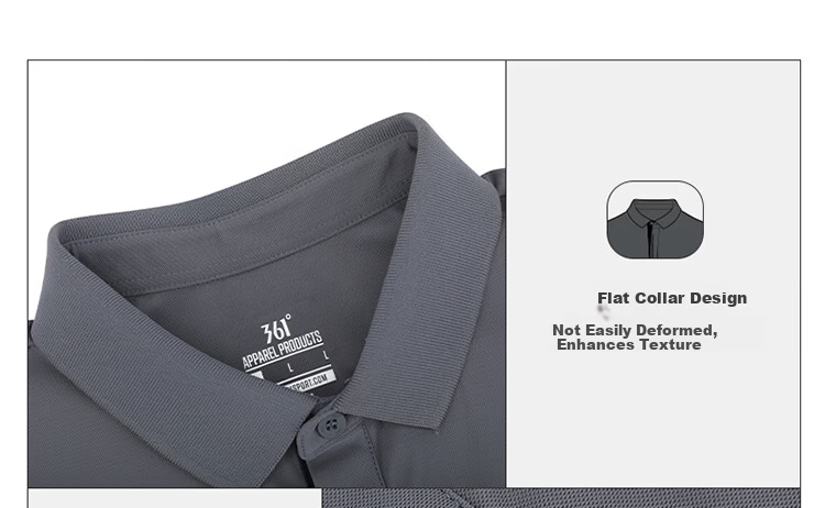 361° Men's Sports T-Shirt Spring Summer New U-Neck Polo Ice Cool Casual Short Sleeve Top 652624105-1 11