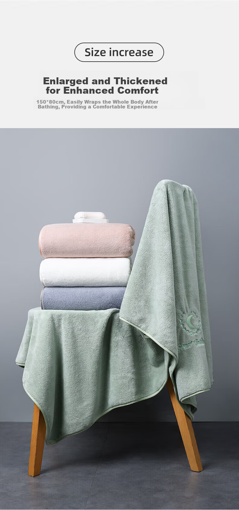 Grace Class A Baby Bath Towel Soft Coral Fleece Newborn Infant Unisex Bath Wrap Large Children's Home Textile Blanket 5