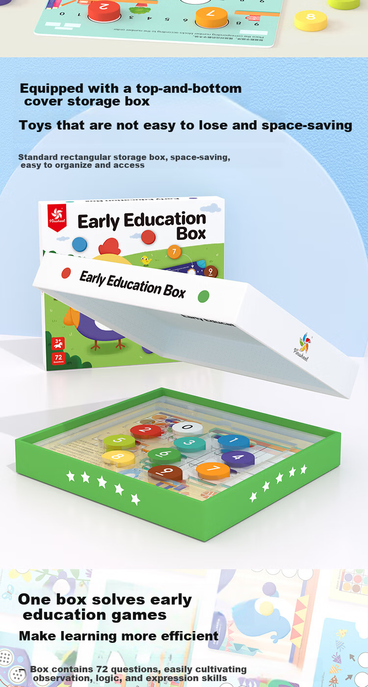 Pinwheel Montessori Early Education Educational Toy Montessori Toddler 2-6 Years Old Baby Kids Gift Board Game Early Learning Box 6