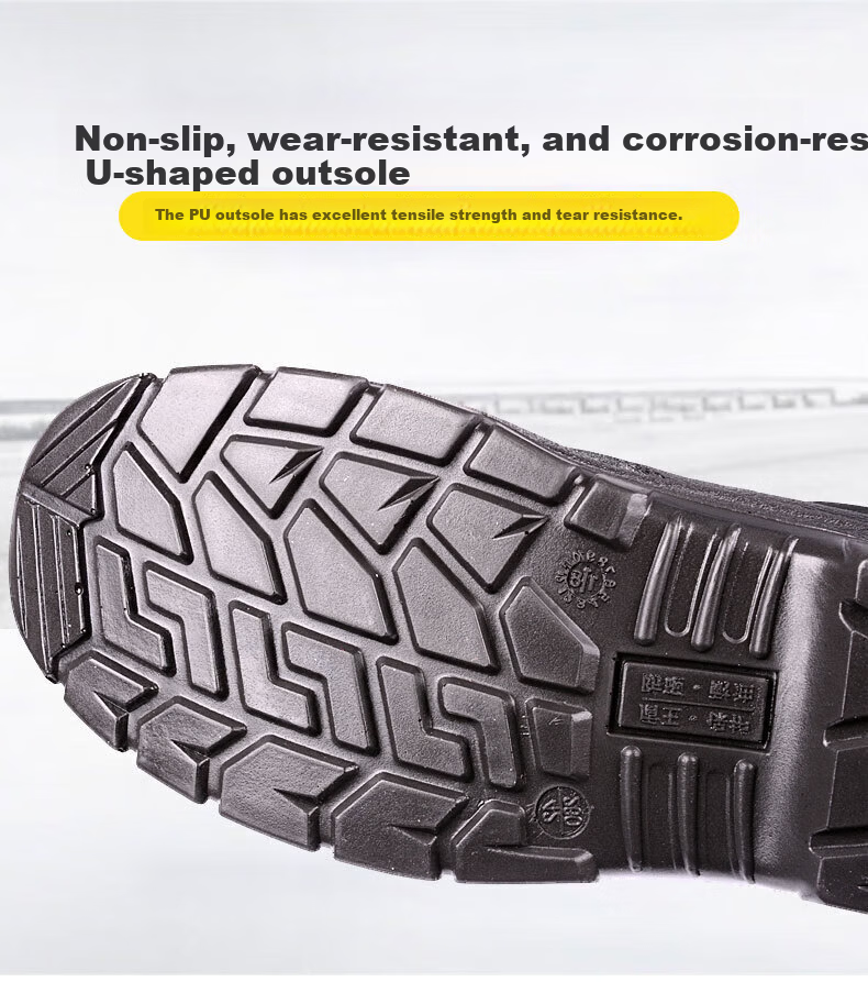 DUNWANG Safety Work Shoes Anti-Smash Electrical Insulation 6kV Cowhide Breathable Unisex Work Shoes 2108 Durable Non-Slip Construction Site Shoes Size 43 4