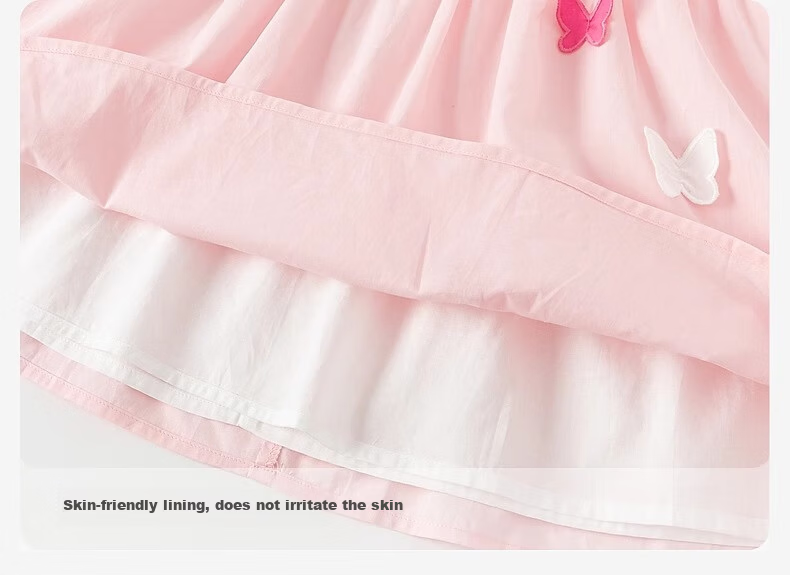 DAVE & BELLA Girls' Summer Cotton Princess Dress Butterfly Skirt for Children's Day 6