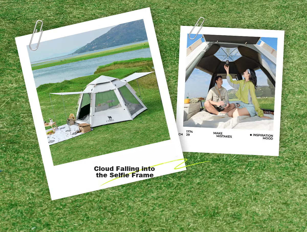 CAMEL Outdoor Hexagonal Automatic Canopy Tent Portable Park Camping Overnight Tent B151 Pearl White 30