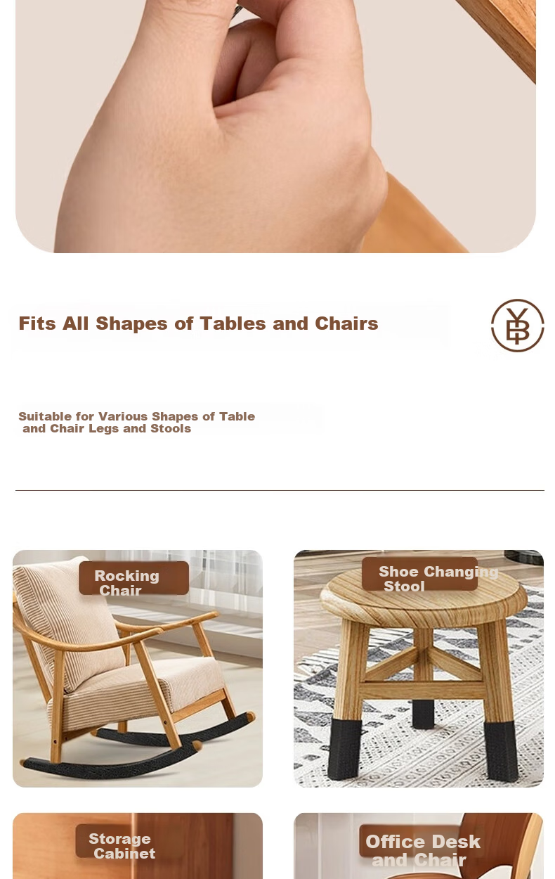 Bingyou Chair Leg Pad Protective Tape 10 Rolls Black Anti-Slip Table and Stool Leg Covers Protective Foot Sleeves Prevent Movement 9