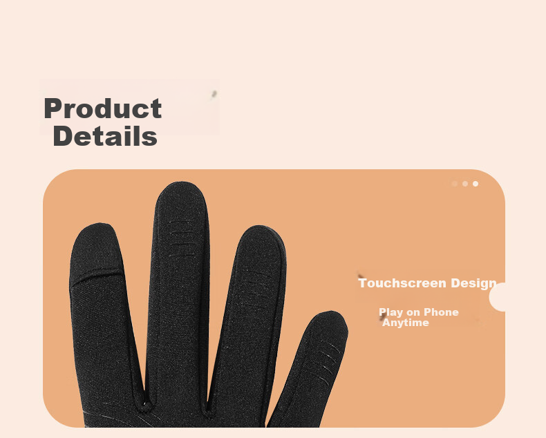 ANTA Thermal Gloves Winter Riding Fleece Lined Electric Bike Windproof Touchscreen Ski Outdoor Anti-Freeze Gloves M 28