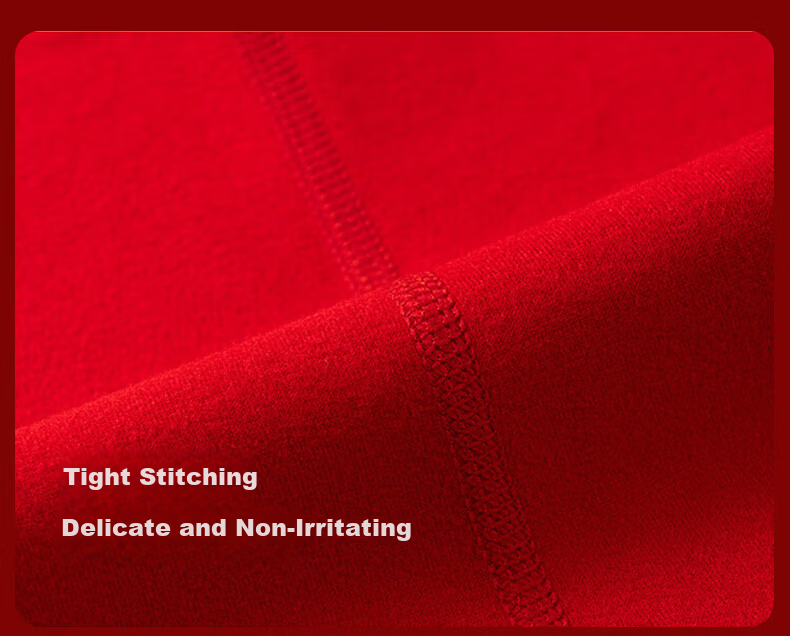LangSha Women's Red Wool and Silk Thermal Underwear Set for the Year of the Horse - Autumn Top and Bottom Base Layer 24