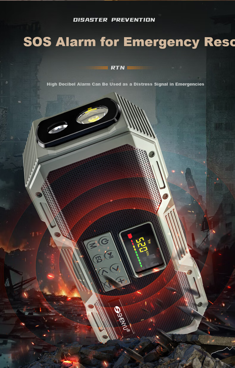 SHENYU Hand-Crank Generator Radio Full-Band High-Quality Sound Flashlight Multifunctional Solar Emergency Military Bluetooth 12