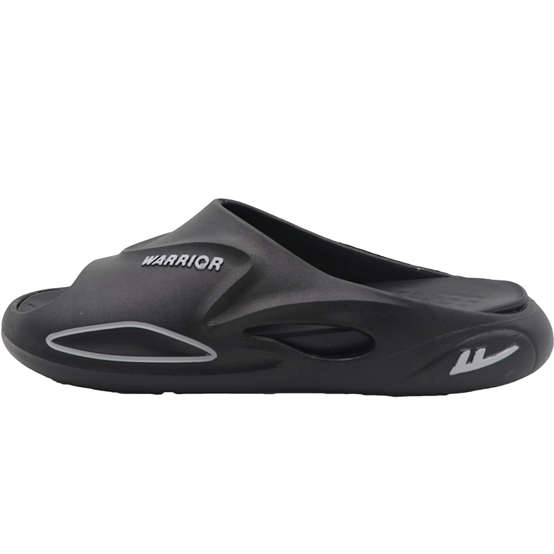 Warrior Men's Sports Slippers Summer Durable Thick-Soled Casual Sandals Home Slippers SDJ-3A20 Black Size 42-43