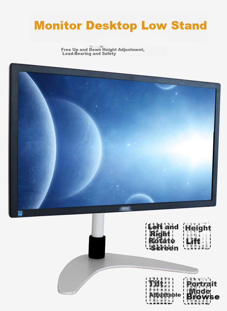 HILLPORT DZ23 White Monitor Riser Stand Desktop Computer Screen Stand Adjustable Rotatable Display Desktop Lift Base 1