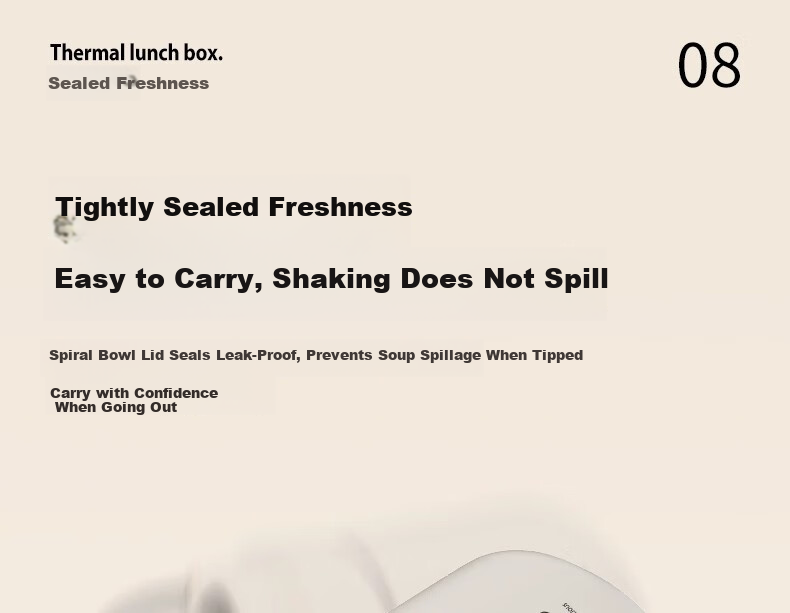 Ymer Stainless Steel Insulated Lunch Box with Extra Large Food Container Portable Lunch Bucket for Office Workers and Students [Chubby Matte White] 24