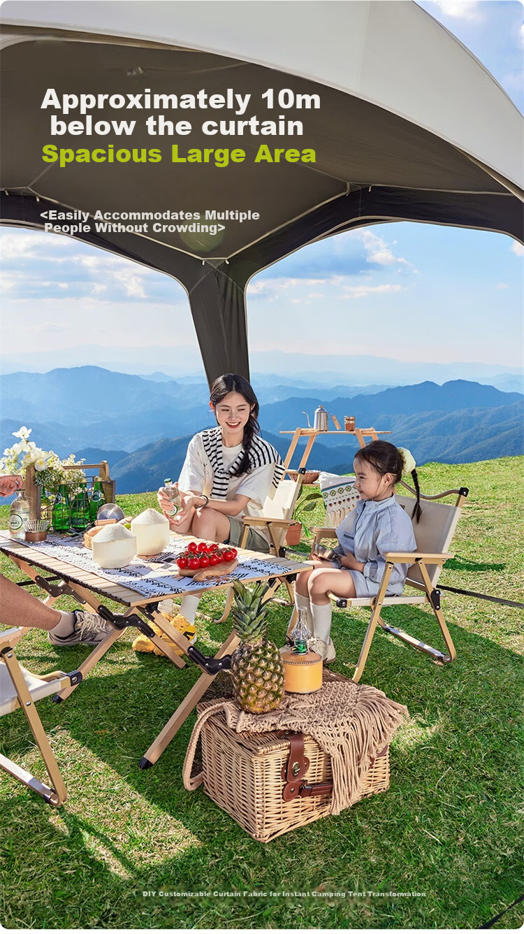 CAMEL Black Vinyl Integrated Quick-Open Dome Canopy Sunshade Door Curtain Outdoor Camping New Lazy Model 2025 4004 13