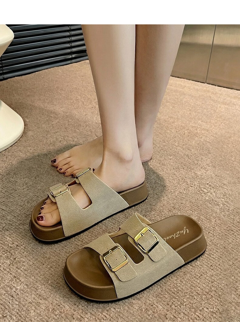 YUZHAOLIN Women's Birkenstock Style Summer Fashion Fairy Casual Thick Sole Slide Sandals 4