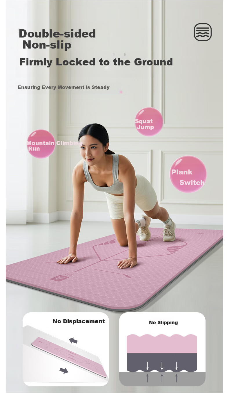 Aoyi Professional Yoga Mat Thickened 10mm Extra Wide Non-Slip Fitness Mat Dance Aerobics Soundproof Shock Absorption Home Floor Mat 6