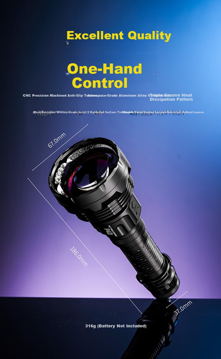 NITECORE P40 Dual Light Source Long-Range LED Flashlight Outdoor High Brightness High Power 9
