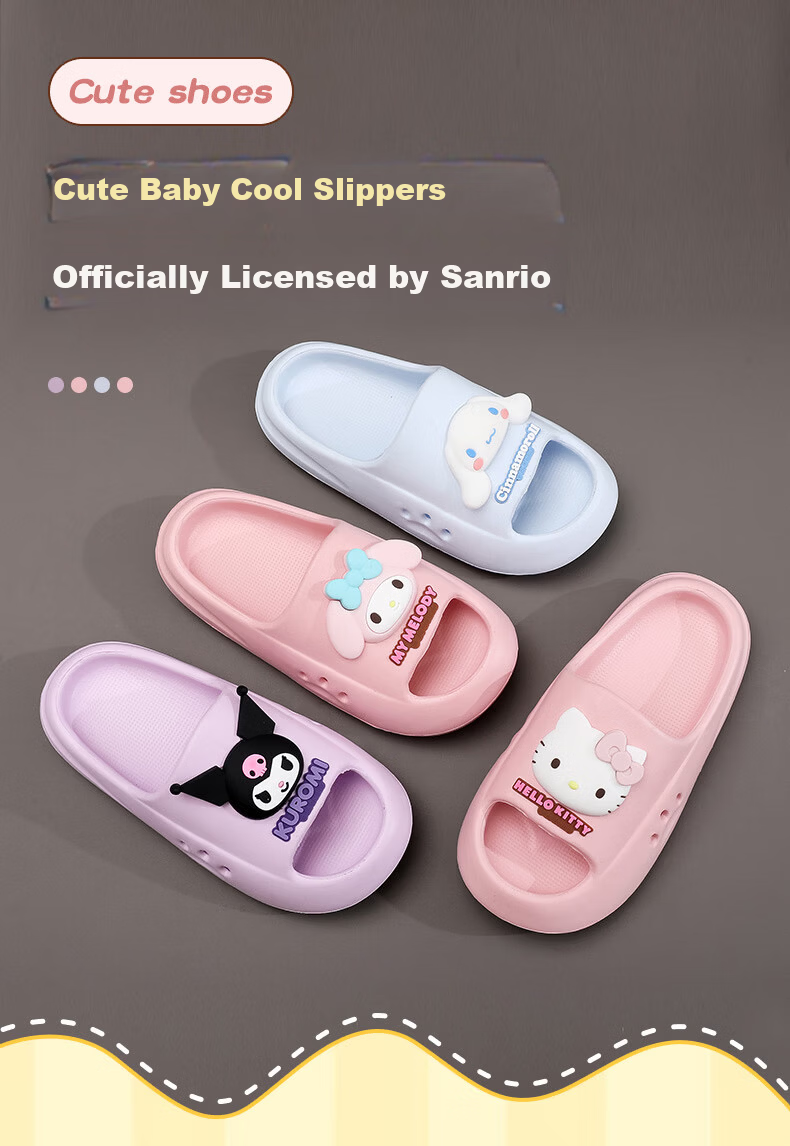 Genmai Sanrio Children's Slippers Summer Girls Cartoon Kuromi Cute Home Non-Slip Sandals Girls Cinnamoroll 220 1