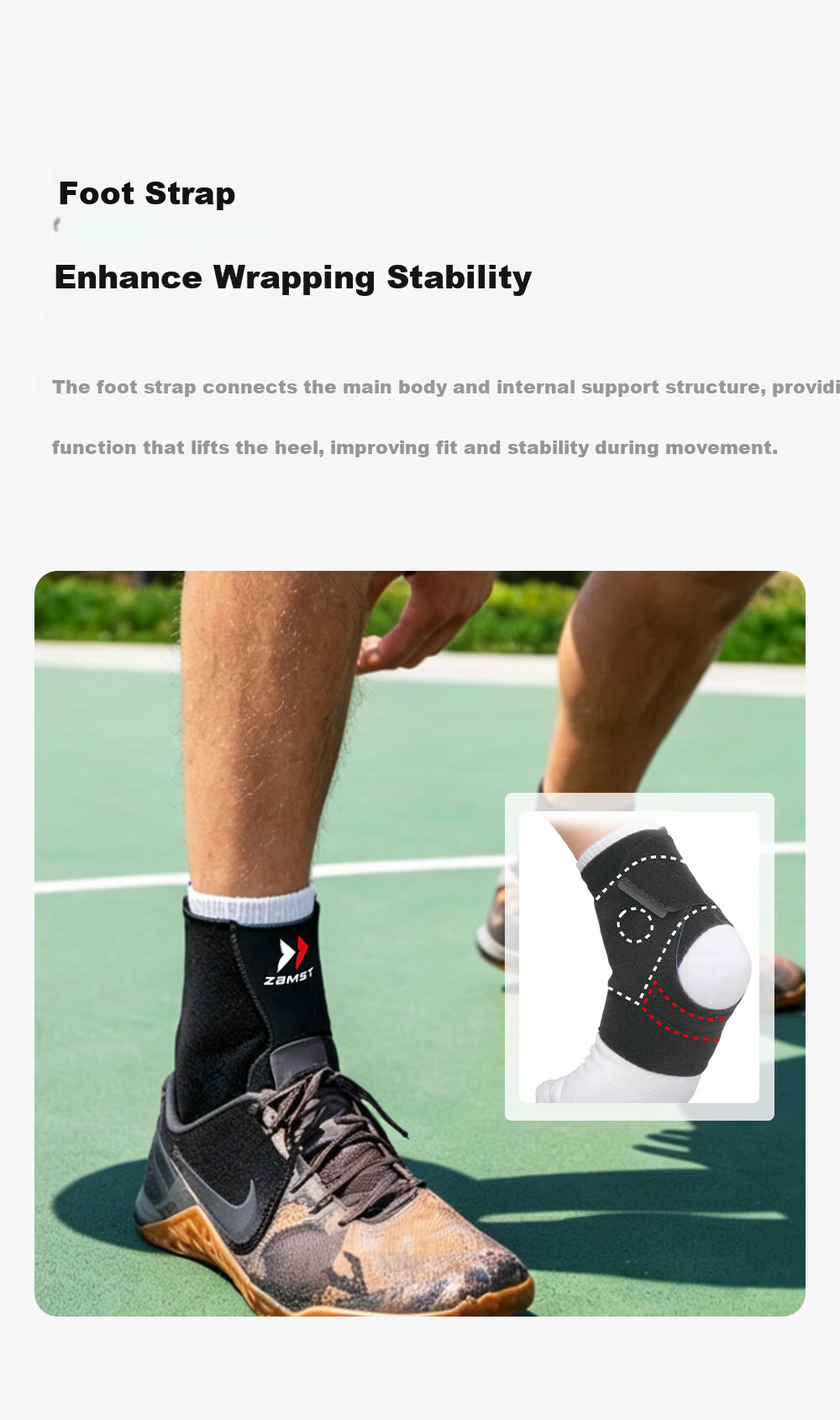 ZAMST Sports Ankle Support Lightweight Breathable Non-Slip Ankle Brace for Basketball Volleyball Badminton Running Football Fitness FA-1 7