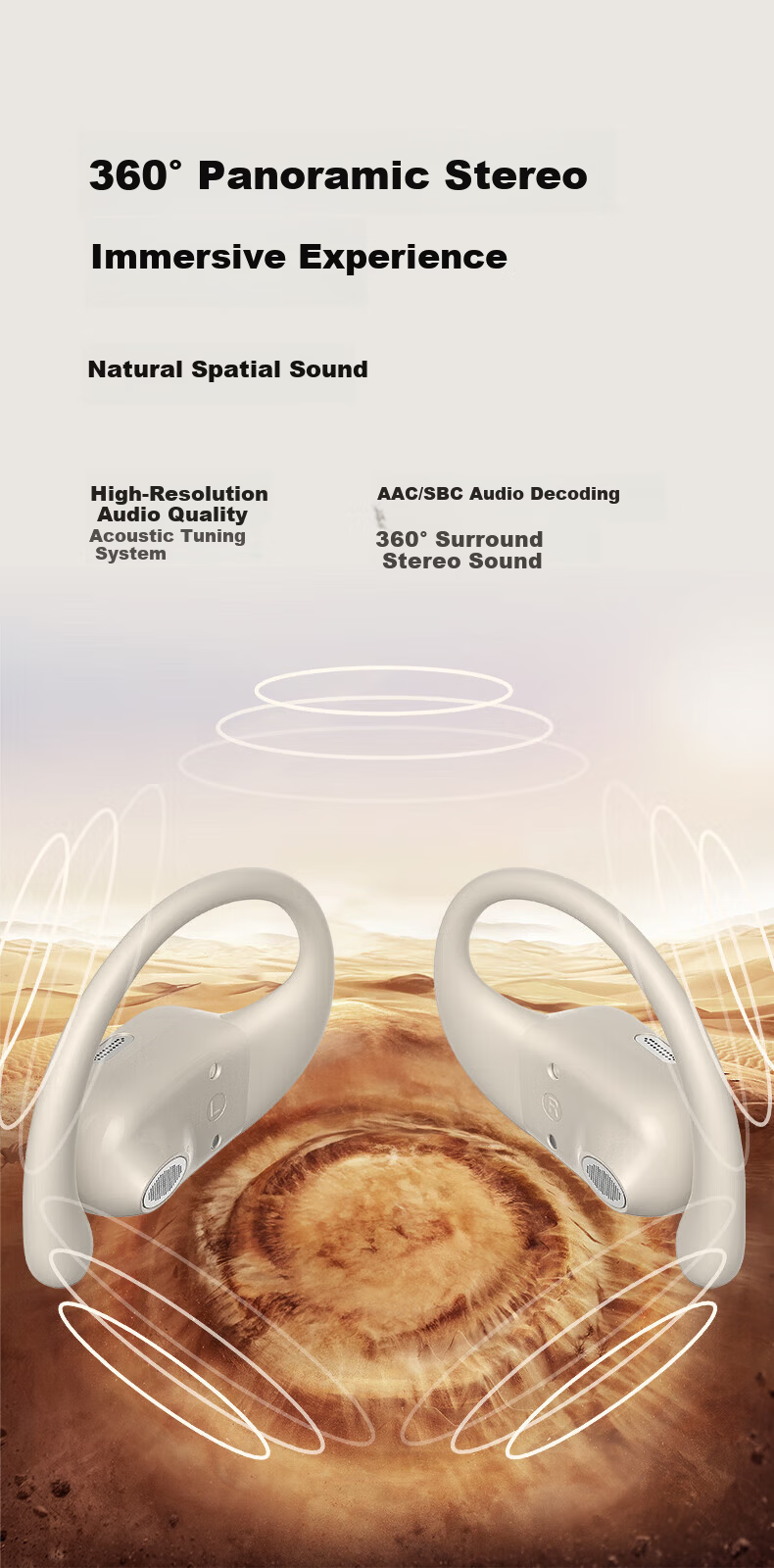 Langston TS19 Bluetooth Bone Conduction Open-Ear Earhook Headphones Matte Black 9
